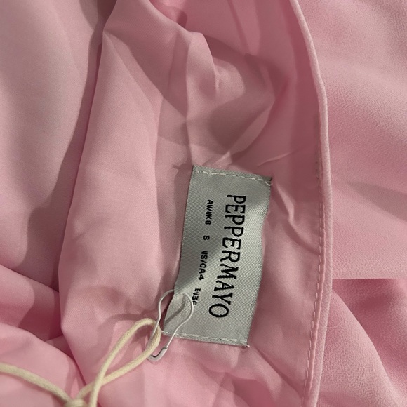 Peppermayo Pale Pink Slip Maxi Dress with Floral Strap - Picture 6 of 9